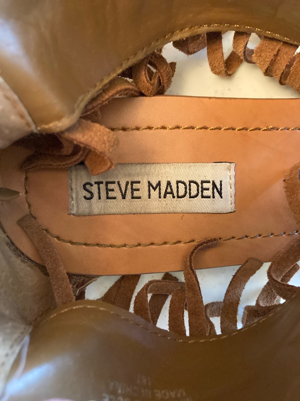 Steve Madden Fringe Suede Moccasin Sandals - Brown - Picture 2 of 10